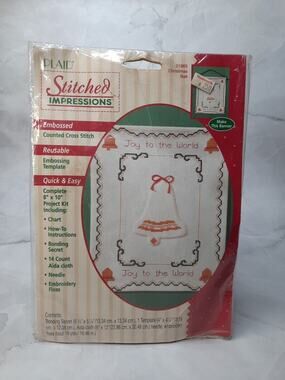 Vintage Plaid Stitched Impressions Counted Cross Stitch Kit 21865 Christmas Bell